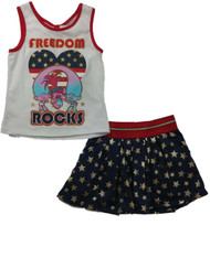 Girls Trolls Freedom Rocks Princess Poppy Satin & Chenille Patriotic Outfit