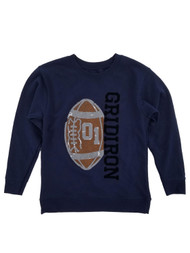 Boys Navy Blue Gridiron Football FreshIQ Fleece Crew Sweatshirt