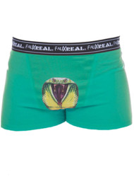 Faux Real Mens Funny Green King Cobra Boxer Briefs Snake Boxer Shorts