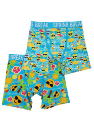 Mens 2-Pack Spring Break Emoji Boxer Briefs Boxers