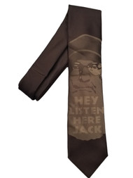 Men's Brown neck tie, Duck Dynasty Si Robertson "Hey Listen Here Jack" Necktie