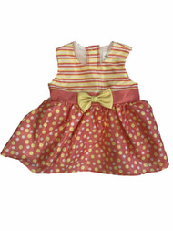 Infant Girls Orange & Yellow Polka Dot Satin Easter & Holiday Baby Dress