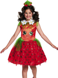 Girls Shopkins Strawberry Kiss Halloween Costume Dress & Headband