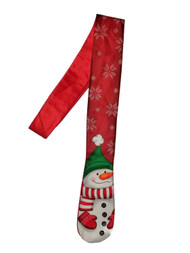 Men's Red Neck Tie Mitten Snowman Holiday Necktie