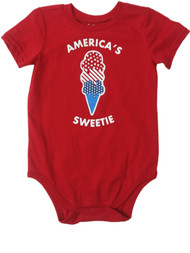 Infant Boys & Girls Americas Sweetie Single Outfit Fourth Of July Baby Bodysuit