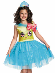 Girls Shopkins Cupcake Queen Halloween Costume Dress & Headband