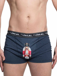 Faux Real Mens Blue Nut Cracker Boxer Briefs Holiday Nutcracker Boxer Shorts