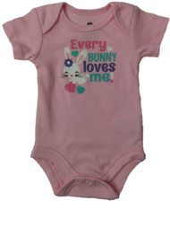 Infant Girls Everybunny Loves Me Bunny Rabbit Spring Single Outfit Baby Bodysuit