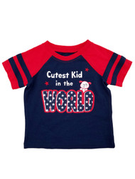 Infant Boys Cutest Kid In The World Puppy Dog Patriotic 4th of July T-Shirt