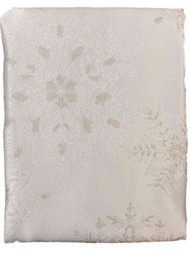 Holiday Ivory Tablecloth With Glittering Snowflakes, Fabric Table Cloth 60x84 Ob