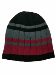 Men's Red Black and Grey Winter Reversible Beanie Stocking Cap Hat