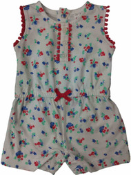 Carters Infant Girls White Coral Blue Floral Single Romper Outfit Baby Bodysuit