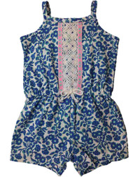 Carters Infant Girls Blue Floral Infant Single Romper Outfit Baby Bodysuit