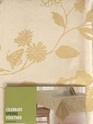 Celebrate Together Yellow Pastel Fabric Tablecloth With Butterfly 60X120 Ob