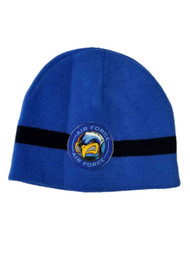 Men's Blue Air Force Force Black Stripe Beanie Stocking Cap Hat