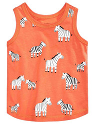 Infant Baby Boys Orange Zebra Tank Top Muscle Shirt