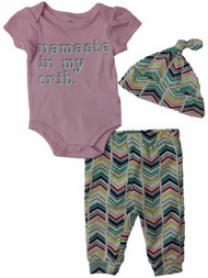 Infant Girls Namaste In My Crib Bodysuit Beanie & Leggings 3-PC Outfit