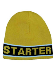 Men's Yellow With Black Stripe Winter Beanie Stocking Cap Hat