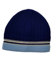 Men's Blue with light blue Stripe Beanie Stocking Cap Hat