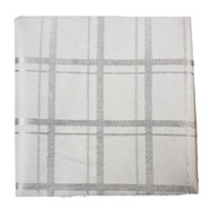 Celebrate The Season Glittering Silver Plaid Tablecloth, Christmas Fabric 60x102