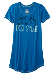 Womens Blue Best Spuds Sleepshirt French Fry Nightgown Sleep Shirt
