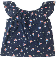 Infant & Toddler Girls Navy Minnie Mouse Silhouette Patriotic Ruffle Tee Shirt