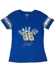 Nascar Womens Blue & Silver Dale Earnhart Jr Racing Shirt Driver 88 T-Shirt