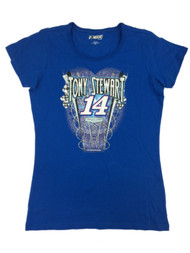 Nascar Womens Blue Tony Stewart Racing Shirt Driver 14 T-Shirt