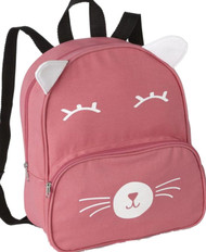 Basic Pink Kitty Cat 13" Backpack Lightweight Canvas Critter Preschool Pack