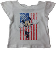 Infant Girls Disney Minnie Mouse USA Patriotic Flag Tee Shirt