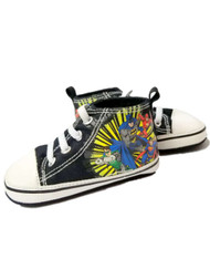 DC Infant Boys Black Justice League High Top Slippers Baby Crib Shoes