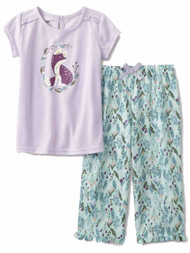 Infant & Toddler Girls Purple & Blue Fox Pajamas Lightweight Sleep Set