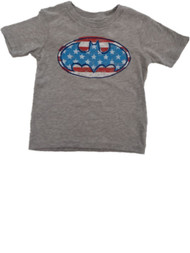 Infant Toddler Boys Bat Man Super Hero Patriotic Flag Batman T-Shirt