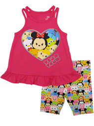 Disney Infant Girls Tsum Tsum Toddler Outfit Pink Tank Top & Short
