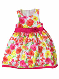 American Princess Girls Pink Orange Rose & Butterfly Party Dress Flower Girl