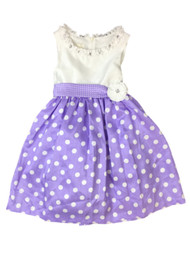 American Princess Girls Purple Polka Dot Rhinestone Party Dress Flower Girl