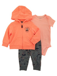 Carters Infant Boys 3-Piece Coral Little Captain Hoodie Bodysuit & Pants Set