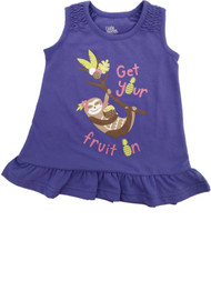 Infant Girls Purple Get Your Fruit On Sloth Pineapple Coconut Tee Shirt