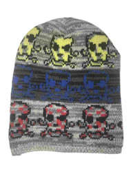Boys Gray Skull & Cross Bones Winter Beanie Hat
