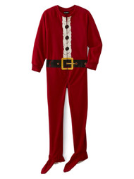 Infant & Toddler Boys Red Fleece Santa Claus Christmas Sleeper Footie Pajama