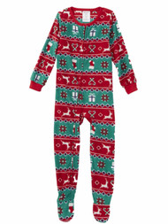 Infant & Toddler Boys Red & Green Christmas Fleece Sleeper Pajamas
