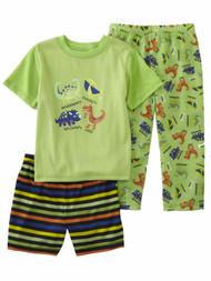 Infant & Toddler Boys Green Dinosaurs Pajamas 3 Piece Sleep Set