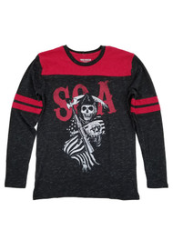Sons of Anarchy Mens Red & Black Long Sleeve Graphic T-Shirt