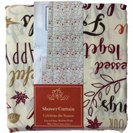 Celebrate Fall Thankful Sentiments Fabric Shower Curtain - Bath Decor
