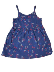 Infant & Toddler Girls Navy Dress with Red White and Blue Flowers Summer July