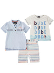 Boys Rock Infant & Toddler Boys Surf Shirts & Shorts Dude Baby Outfit Set