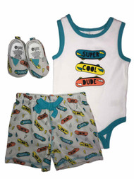 Baby Gear Infant Boys Super Cool Dude Baby Outfit Skateboard Shoes Set