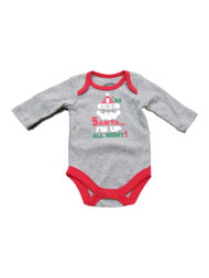 Infant Boys Gray "I'm Like Santa I'm Up All Night" Creeper Holiday Bodysuit