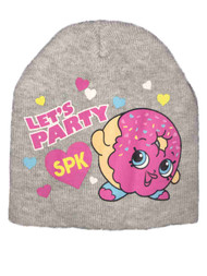 Shopkins Girls Gray D'Lish Donut "Let's Party" Knit Beanie Stocking Hat