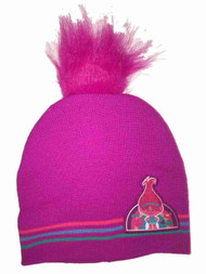 Trolls Girls Pink Poppy Winter Knit Beanie Stocking Hat